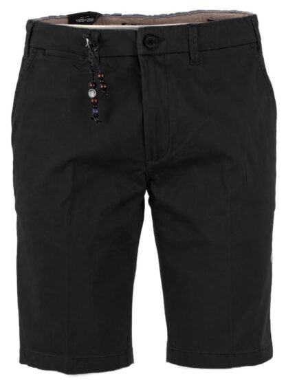 Yes Zee - Sleek Cotton Blend Bermuda Shorts in Black