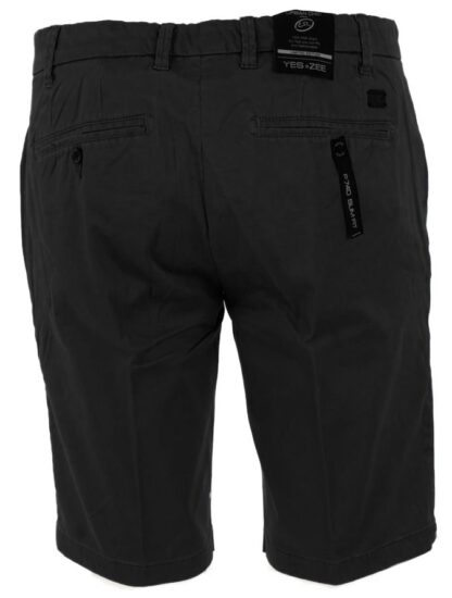 Yes Zee - Sleek Cotton Blend Bermuda Shorts in Black