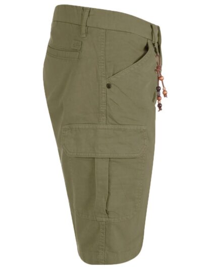 Yes Zee - Chic Army Cotton & Linen Blend Bermuda Shorts