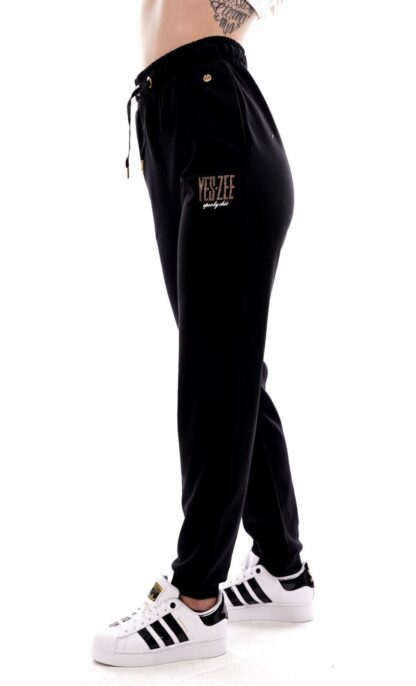 Yes Zee - Chic Rhinestone Logo Sweatpants