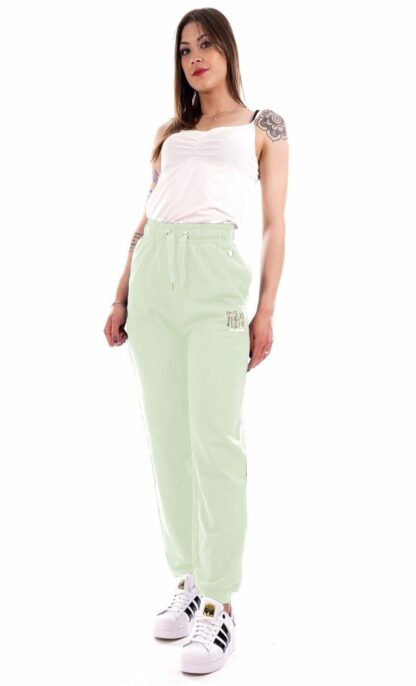 Yes Zee - Rhinestone Logo Sweatpants in Chic Green