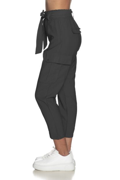 Yes Zee - Chic Black Viscose Blend Cargo Pants