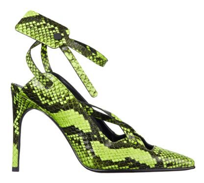 Off-White - Fluo Yellow Python-Print Calfskin Pumps