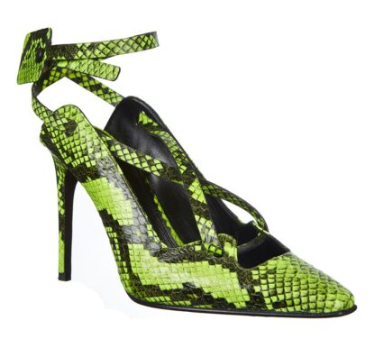 Off-White - Fluo Yellow Python-Print Calfskin Pumps