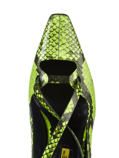 Off-White - Fluo Yellow Python-Print Calfskin Pumps