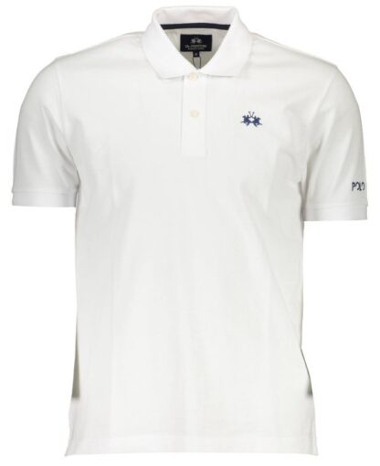 La Martina - Elegant White Cotton Men's Polo with Chest Logo