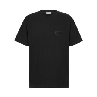 Dior - Elegant Navy Jacquared Cotton Tee