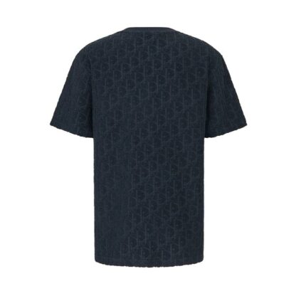 Dior - Elegant Navy Jacquared Cotton Tee