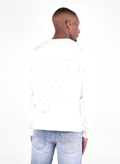 Off-White - Elevated White Cotton Sweatshirt with Logo Detail