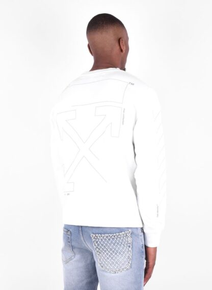 Off-White - Elevated White Cotton Sweatshirt with Logo Detail