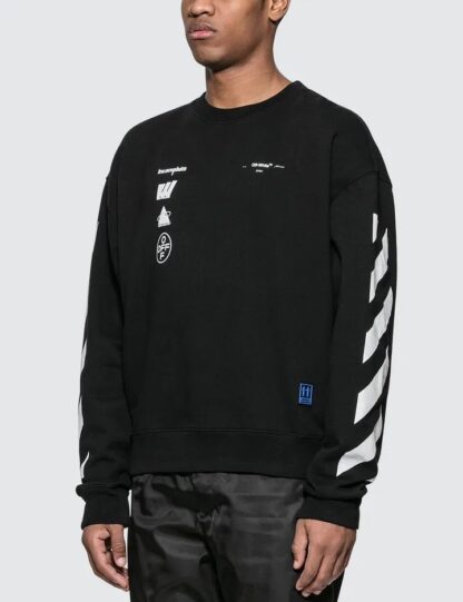 Off-White - Elevated Crewneck Sweater with Signature Prints