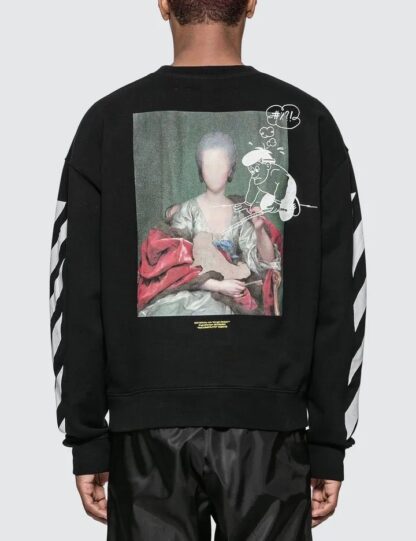 Off-White - Elevated Crewneck Sweater with Signature Prints