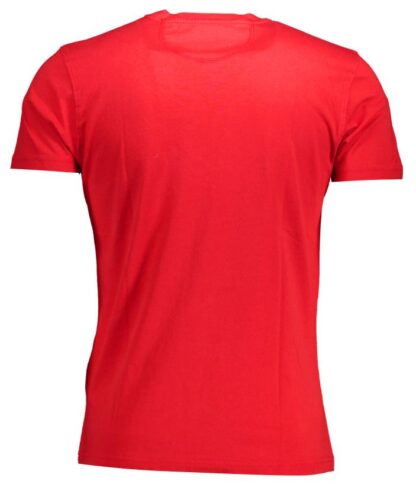 La Martina - Embroidered Logo Red Cotton T-Shirt for Men