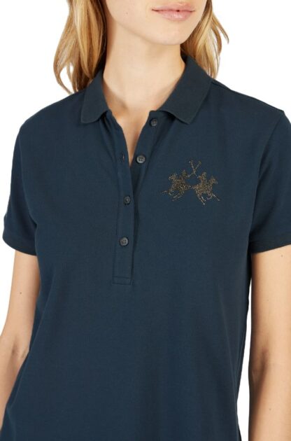 La Martina - Elegant Beaded Logo Cotton Polo for Women