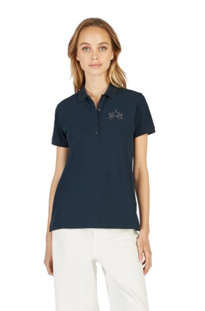 La Martina - Elegant Beaded Logo Cotton Polo for Women