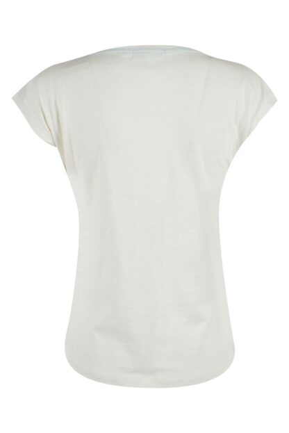 Yes Zee - Glitter Print Chic White Tee for Women