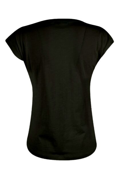 Yes Zee - Elegant Black Glitter Print Women's Tee