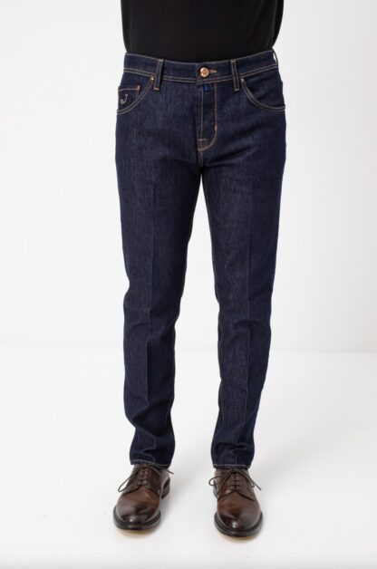 Jacob Cohen - Italian Crafted Blue Denim Jeans with Contrast Stitching