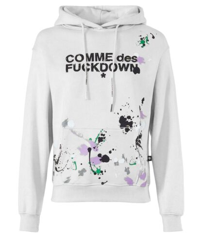 Comme Des Fuckdown - Splash of Color Hooded Cotton Sweatshirt