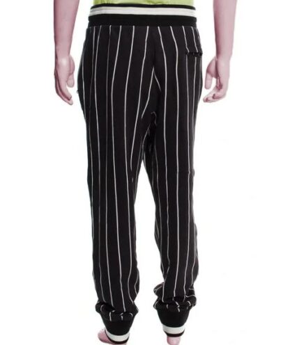 Dolce & Gabbana - Elevated Black Cotton Sports Trousers with Stripes