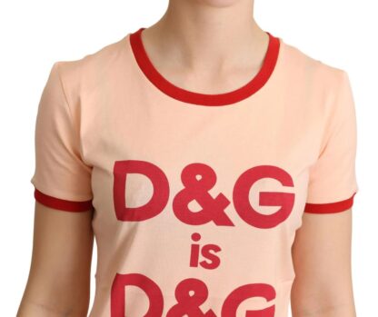 Dolce & Gabbana - Elegant Pink Cotton Tee with Golden Logo