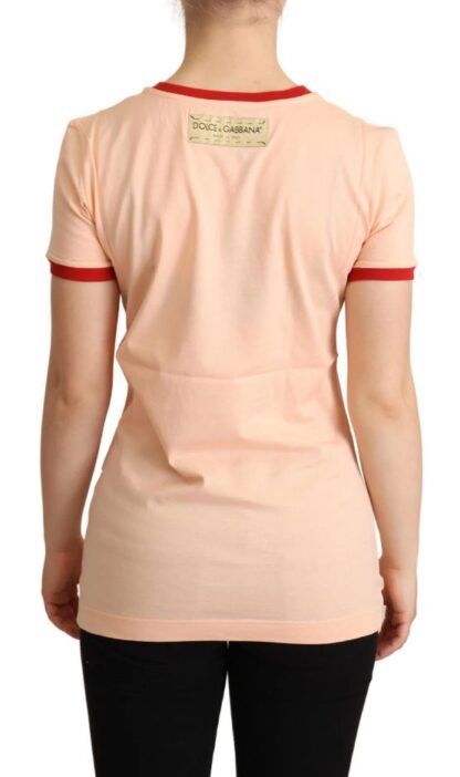 Dolce & Gabbana - Elegant Pink Cotton Tee with Golden Logo