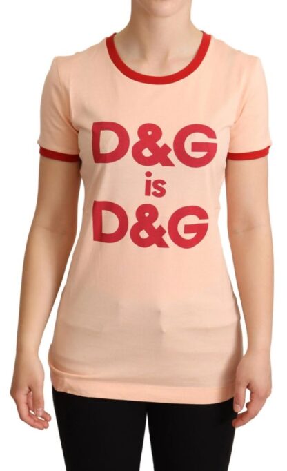 Dolce & Gabbana - Elegant Pink Cotton Tee with Golden Logo