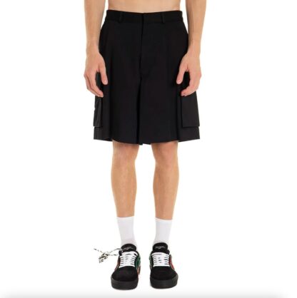 Off-White - Sleek Black Cargo Shorts with Iconic Design