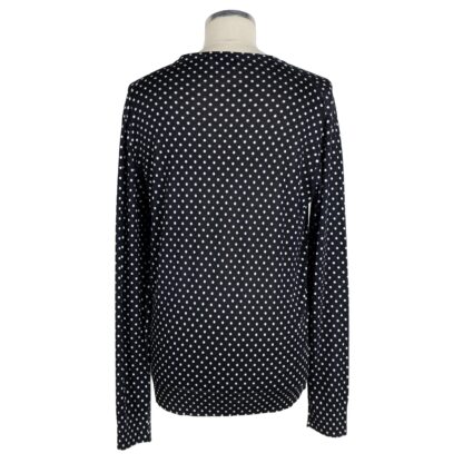 Dolce & Gabbana - Elegant Dot Print Silk Crew Neck Sweater