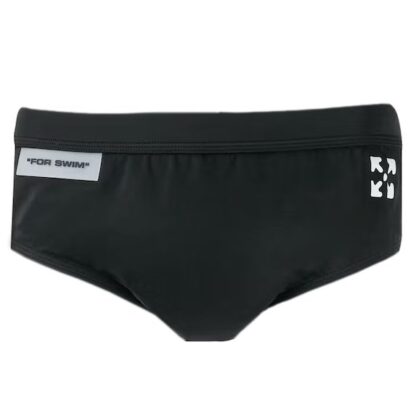 Off-White - Sleek Black Swim Briefs with Iconic Logo Detail