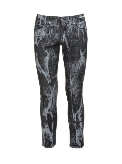 Dolce & Gabbana - Slim Fit Designer Dark Grey Jeans with Logo Detail