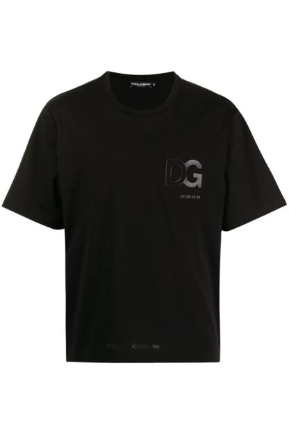 Dolce & Gabbana - Elegant Embroidered Logo Black Cotton Tee