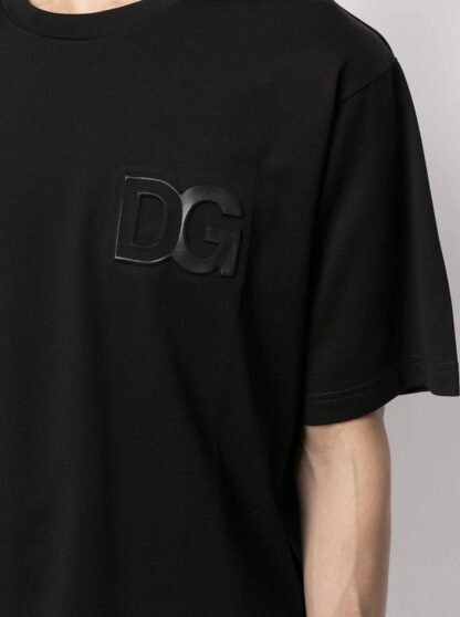 Dolce & Gabbana - Elegant Embroidered Logo Black Cotton Tee