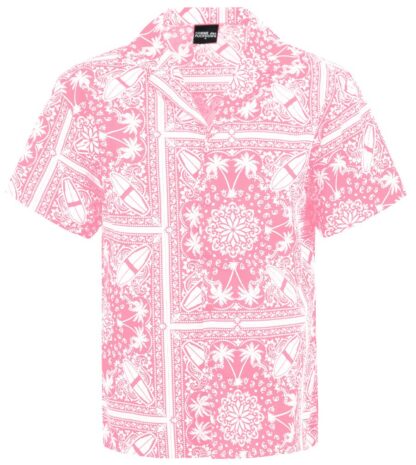 Comme Des Fuckdown - Abstract Pink Hawaiian Short Sleeve Shirt