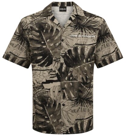 Comme Des Fuckdown - Tropical Leaf Print Short-Sleeve Shirt