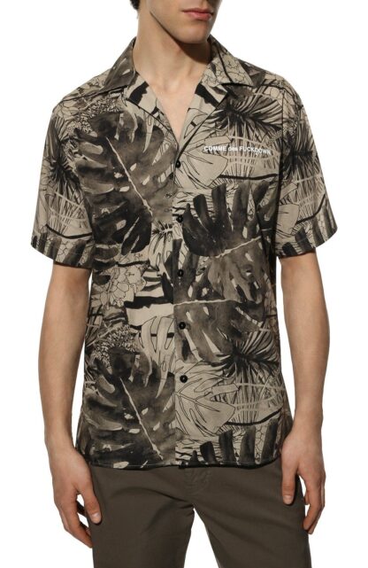 Comme Des Fuckdown - Tropical Leaf Print Short-Sleeve Shirt