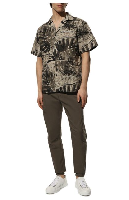 Comme Des Fuckdown - Tropical Leaf Print Short-Sleeve Shirt