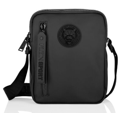 Plein Sport - Sleek Messenger Bag with 3D Logo and Zip Closure