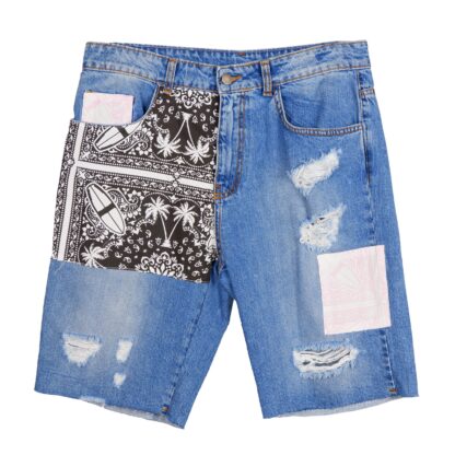 Comme Des Fuckdown - Edgy Distressed Denim Bermuda Shorts