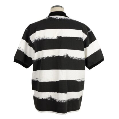 Comme Des Fuckdown - Sleek Monochrome Striped Polo with Logo Patch