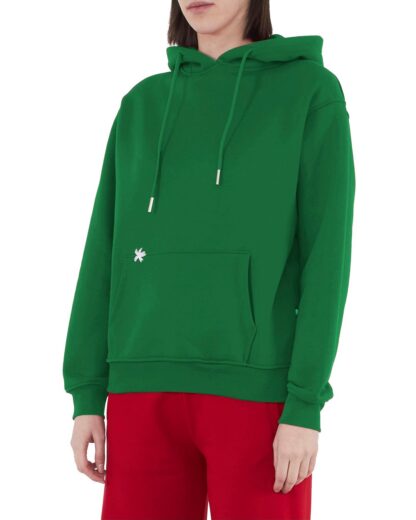 Comme Des Fuckdown - Chic Green Hooded Cotton Sweatshirt with Logo Embroidery