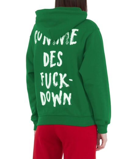 Comme Des Fuckdown - Chic Green Hooded Cotton Sweatshirt with Logo Embroidery