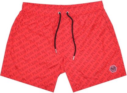 Philippe Model - Red Logo Print Men's Medium Boxer Swim Shorts