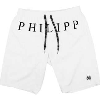 Philippe Model - Red Logo Print Men's Medium Boxer Swim Shorts