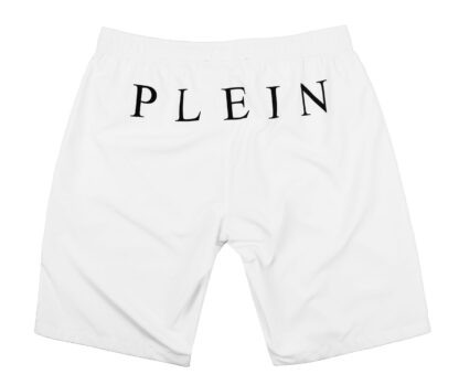 Philippe Model - White Logo Print Men's Long Boxer Swim Shorts