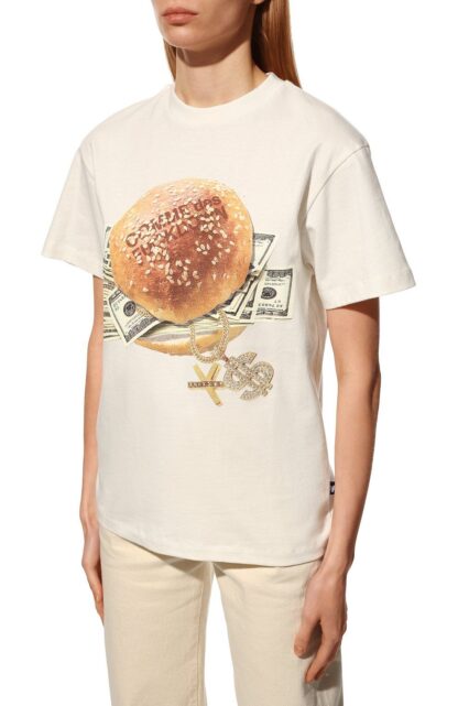 Comme Des Fuckdown - Chic Cotton Sandwich Print Tee for Women