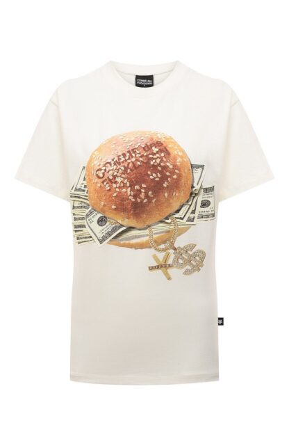 Comme Des Fuckdown - Chic Cotton Sandwich Print Tee for Women