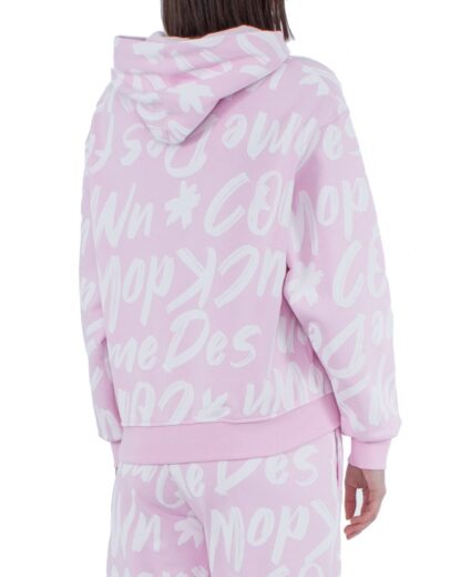 Comme Des Fuckdown - Chic Pink Cotton Hooded Sweatshirt with Statement Print