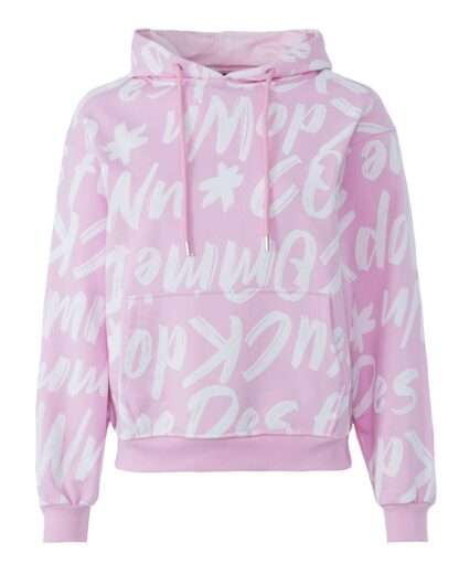 Comme Des Fuckdown - Chic Pink Cotton Hooded Sweatshirt with Statement Print