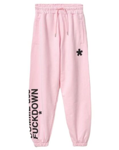 Comme Des Fuckdown - Chic Pink Cotton Sweatpants with Unique Print